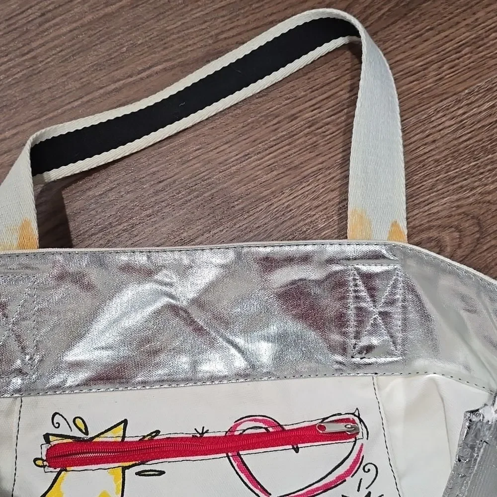 Brighton Graphic Tote Bag - Black and White With Make-up Bag